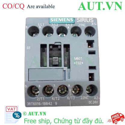 Ảnh của 3RT6016-1BB42 công tắc khởi động từ SIEMENS, 3NO, 9A, 3 pha