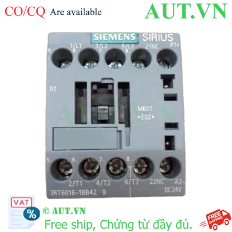 Ảnh của 3RT6016-1BB42 công tắc khởi động từ SIEMENS, 3NO, 9A, 3 pha