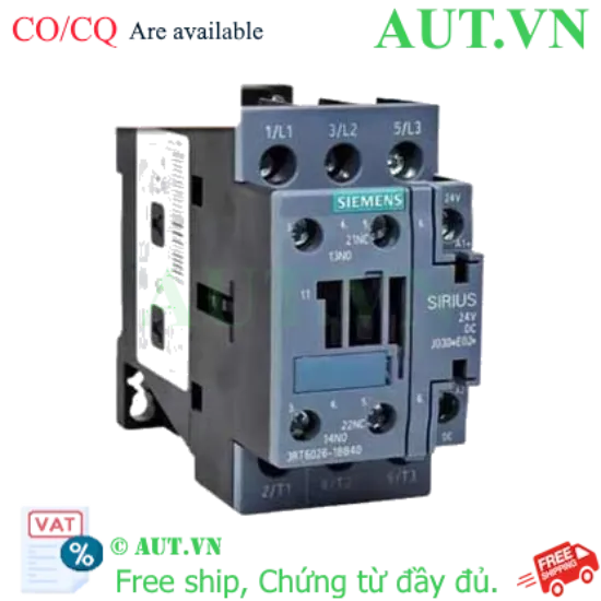 Ảnh của 3RT6026-1BB40 contactor khởi động từ SIEMENS, 3NO