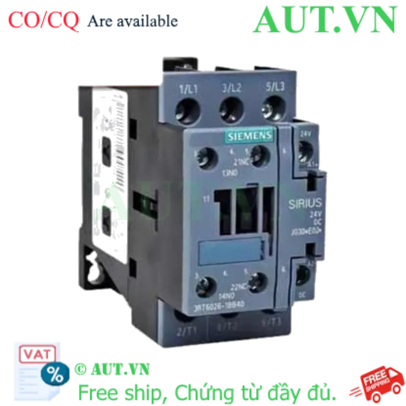 Ảnh của 3RT6026-1BB40 contactor khởi động từ SIEMENS, 3NO