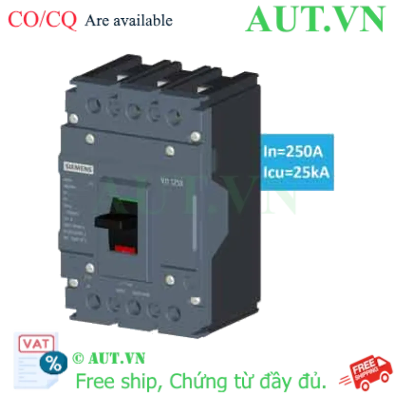 Ảnh của Aptomat khối MCCB nhiệt từ SIEMENS 3VJ1225-3DA32-0AA0 