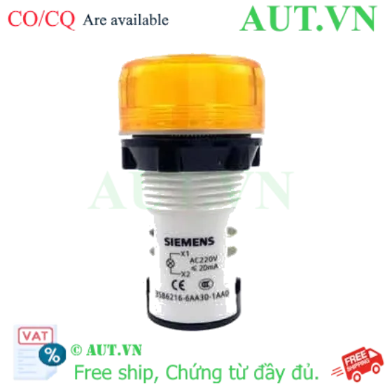 Ảnh của Đèn báo nhỏ gọn SIEMENS 3SB6216-6AA30-1AA0 