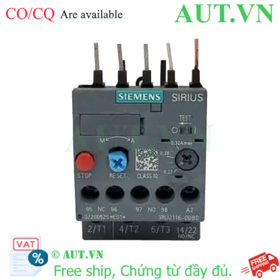 Ảnh của Rơ le nhiệt 690VAC SIEMENS 3RU2116-0DB0 
