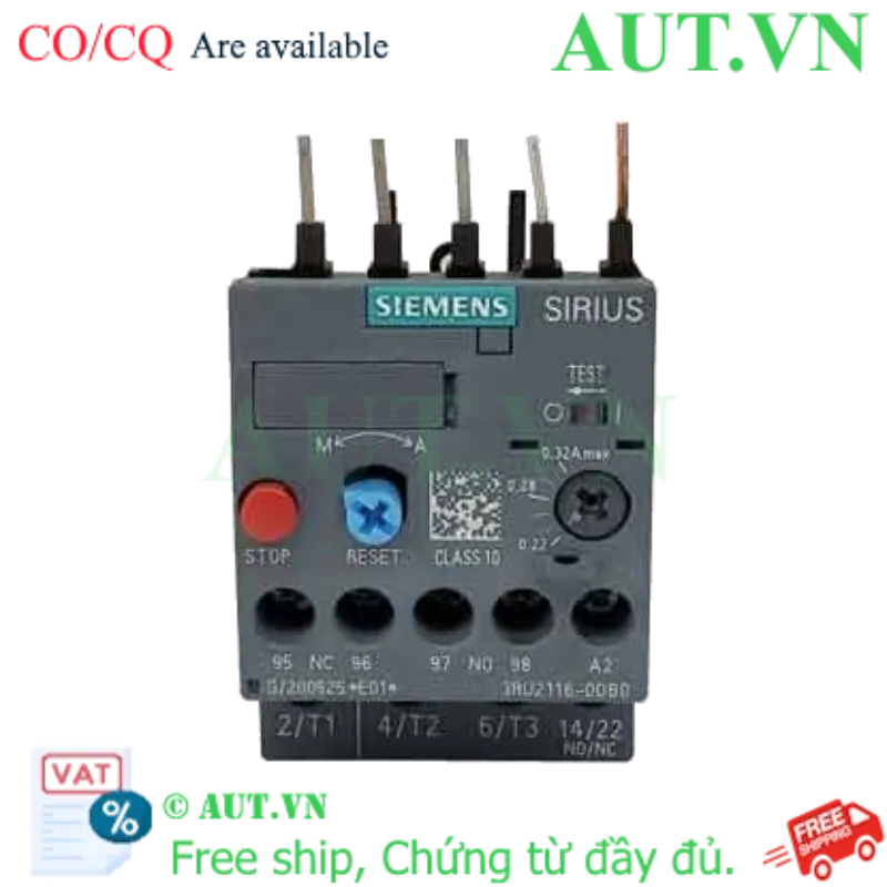 Ảnh của Rơ le nhiệt 690VAC SIEMENS 3RU2116-0DB0 