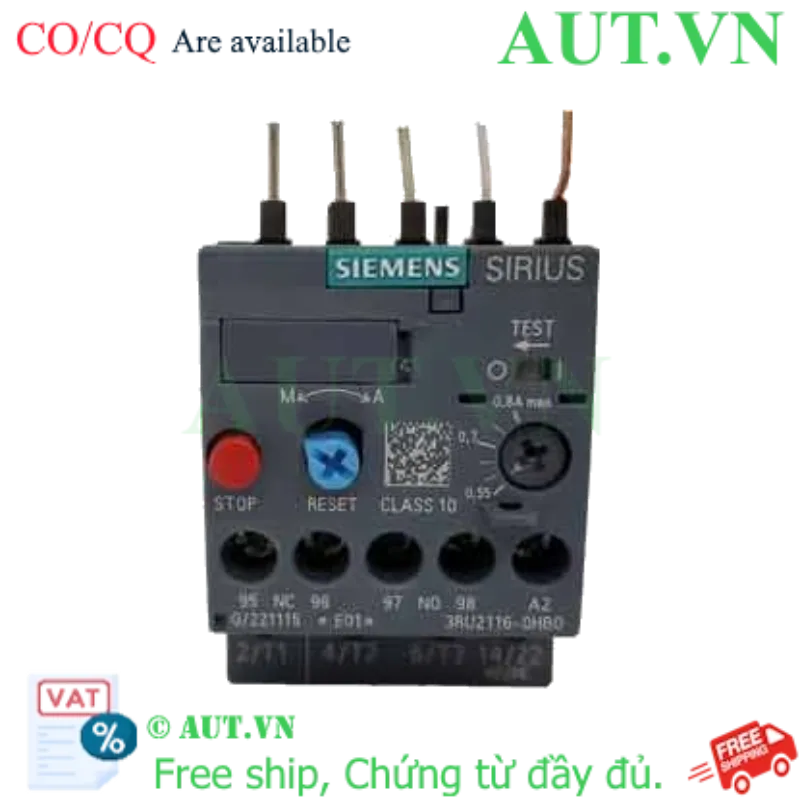 Ảnh của Rơ le nhiệt 690VAC SIEMENS 3RU2116-0HB0 
