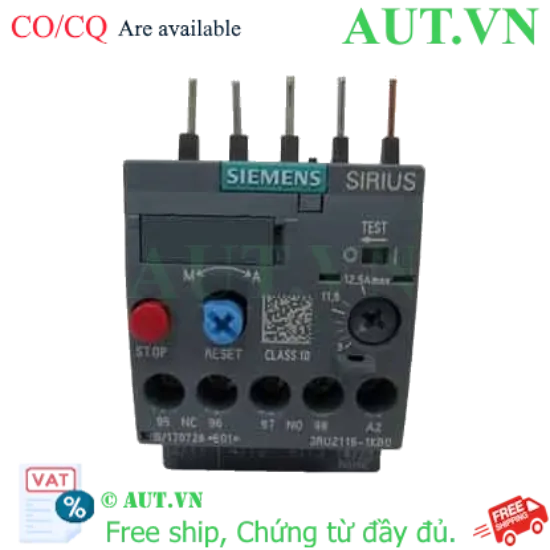 Ảnh của Rơ le nhiệt 690VAC SIEMENS 3RU2116-1KB0 