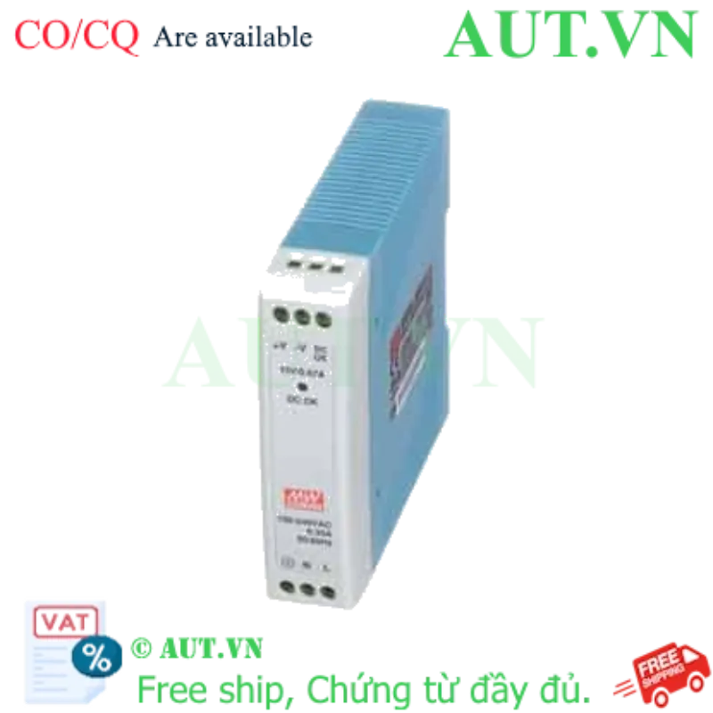 Ảnh của Bộ Nguồn Mean Well MDR-10-15 | 15VDC 0.67A 10W | Siêu Mỏng Slim, Lắp Ray DIN, Có Tiếp Điểm DC OK