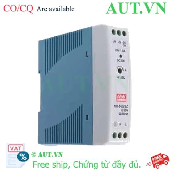 Ảnh của Bộ Nguồn Mean Well MDR-20-24 (24V 1A 24W) - Lắp Ray DIN, Thiết Kế Siêu Mỏng, Chuẩn Công Nghiệp | AUT VN