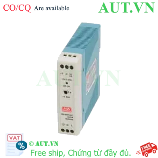 Ảnh của Bộ Nguồn DIN Rail Mean Well MDR-20-12 | 12V 20W | Siêu Mỏng 22.5mm | Ổn Định Cao - AUT VN
