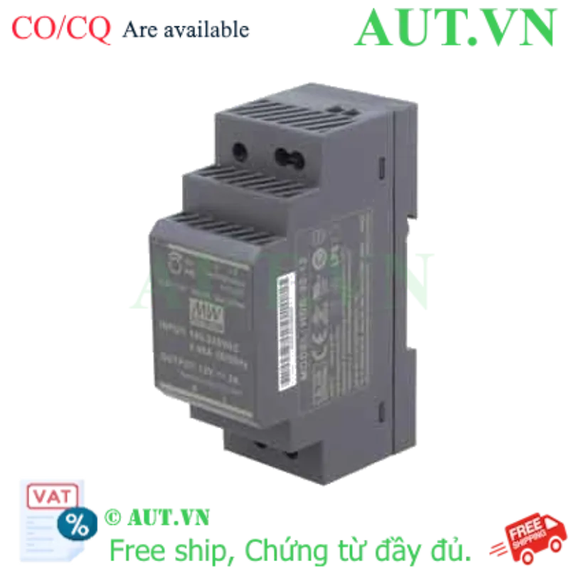 Ảnh của Bộ nguồn 30W siêu mỏng dạng bậc gắn thanh ray MEAN WELL HDR-30-12 