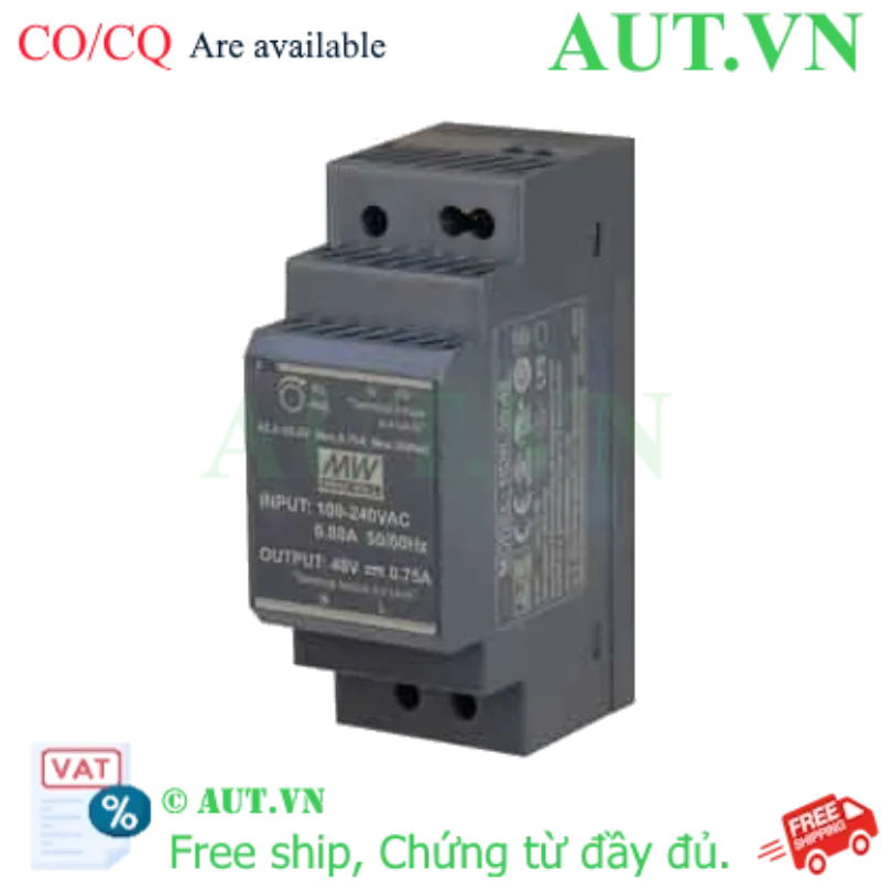 Ảnh của Bộ Nguồn Mean Well HDR-30-48 (48V-30W) Siêu Mỏng, Gắn Ray DIN, Chuẩn LPS | AUT VN