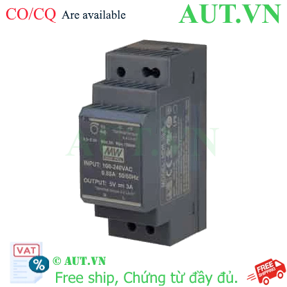 Ảnh của Bộ nguồn 30W siêu mỏng dạng bậc gắn thanh ray MEAN WELL HDR-30-5 