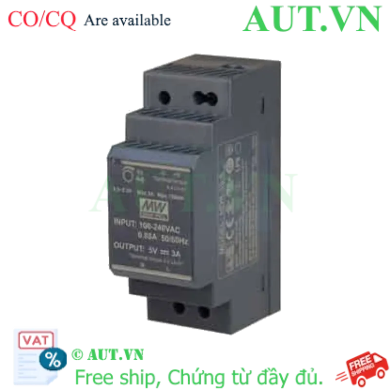 Ảnh của Bộ Nguồn Mean Well HDR-30-5 (5V-6A) - Siêu Mỏng, Gắn Ray DIN, Chuẩn LPS Chính Hãng | AUT VN