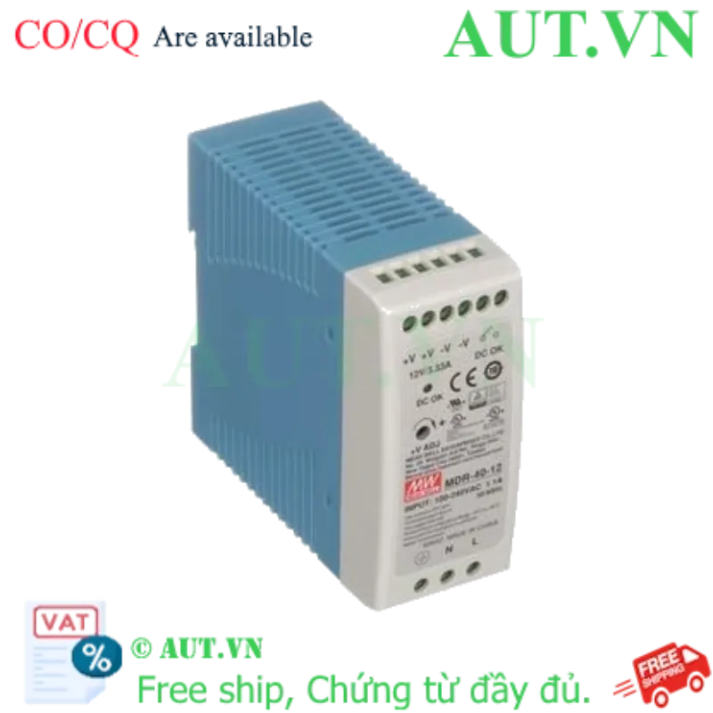 Ảnh của MDR-40-12 - Bộ nguồn Mean well 12VDC, 3.33A, 40W