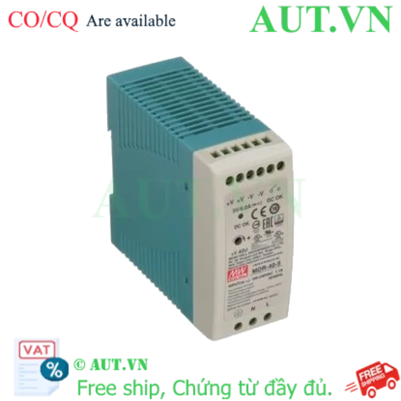 Ảnh của Bộ Nguồn MEAN WELL MDR-40-5 | 5V 6A 30W | Lắp Thanh Ray DIN Rail