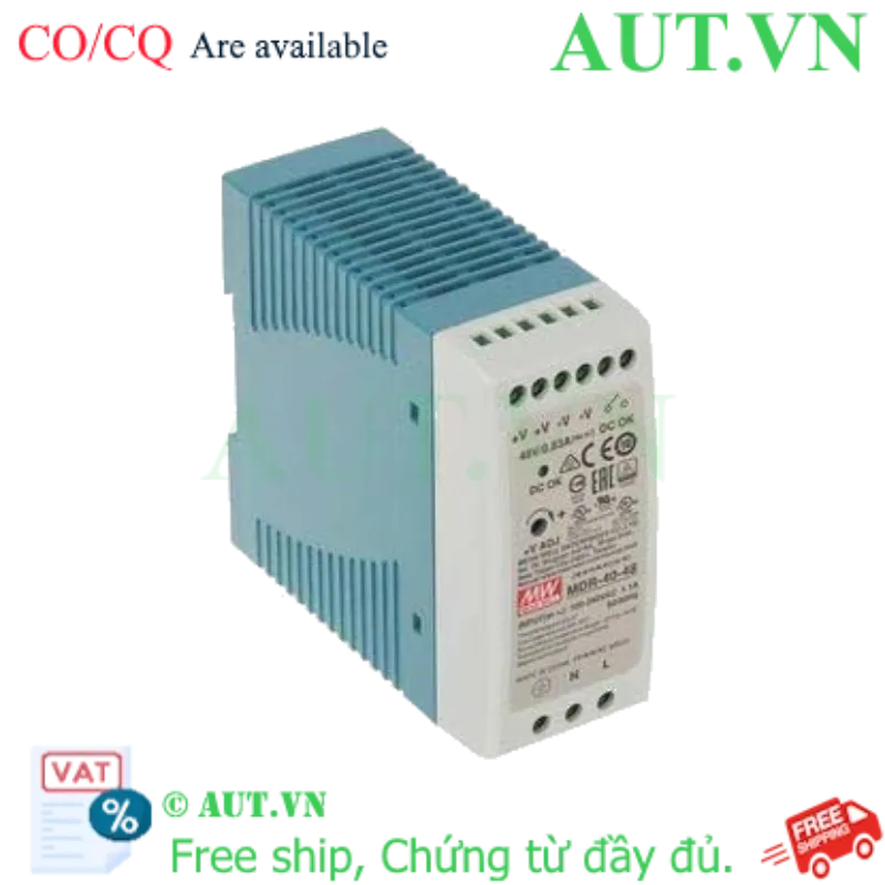 Ảnh của Bộ nguồn MEAN WELL MDR-40-48 (48V-0.83A-40W) - Lắp Ray DIN, Hiệu Suất Cao, Chống Nhiễu Tối Ưu