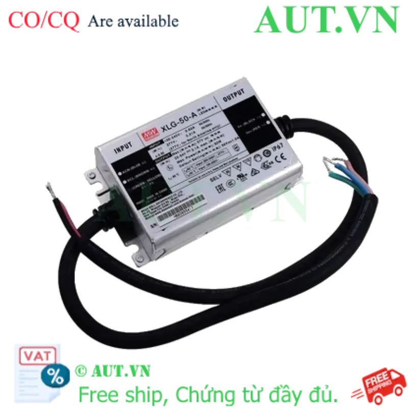 Ảnh của Nguồn LED Mean Well XLG-50-A 50W 1A | Chống Nước IP67, Dòng Hằng Ổn Định | AUT VN