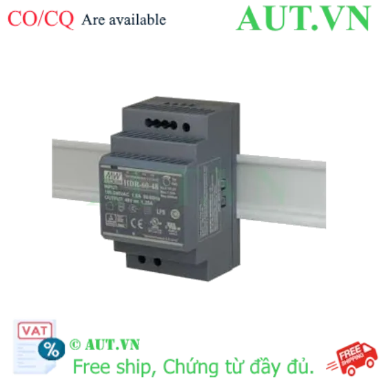 Ảnh của Nguồn Xung Mean Well HDR-60-48 | 48V 1.25A 60W | Lắp Thanh Ray DIN Rail Siêu Mỏng
