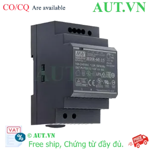Ảnh của Bộ Nguồn Mean Well HDR-60-15 (15V 4A 60W) - Siêu Mỏng Slim, Lắp Ray DIN, Hiệu Suất 89% - AUT VN
