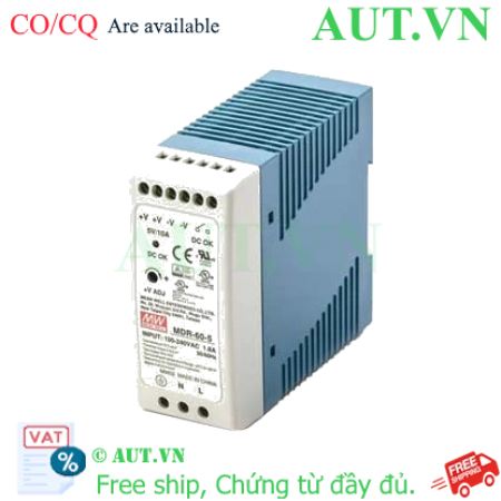 Ảnh của Bộ nguồn Mean Well MDR-60-5 | 5V 10A 50W Din Rail