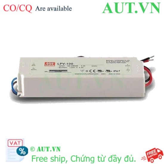 Ảnh của Bộ Nguồn Mean Well LPV-100-15 (15V-100W): Chống Nước IP67, Hiệu Suất 87%, Chính Hãng AUT VN