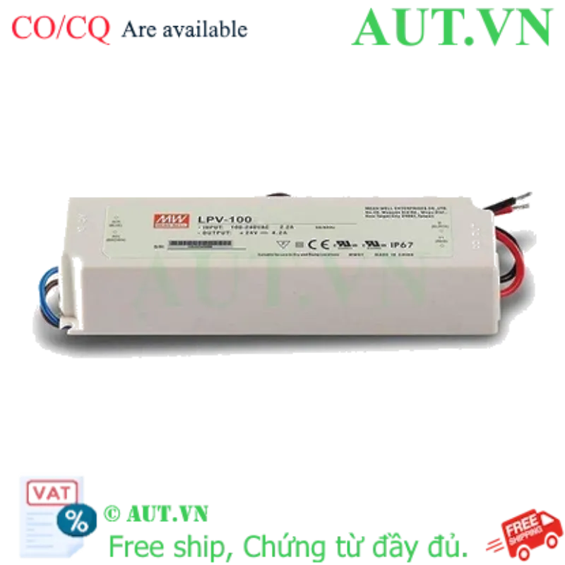 Ảnh của Bộ Nguồn Mean Well LPV-100-12 (12V-8.5A) 100W - Chống Nước IP67 Siêu Bền