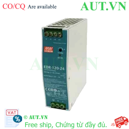 Ảnh của Nguồn Mean Well EDR-120-24 (24V 5A 120W) - DIN Rail Siêu Mỏng, Chính Hãng AUT VN