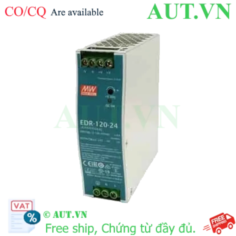 Ảnh của Bộ Nguồn Mean Well EDR-120-24 (24V 5A 120W) - Slim DIN Rail Siêu Mỏng - AUT VN