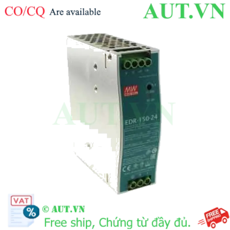 Ảnh của Bộ Nguồn Mean Well EDR-150-24 (24V 6.5A 150W) - Slim, Lắp Thanh Ray DIN, Hiệu Suất Cao