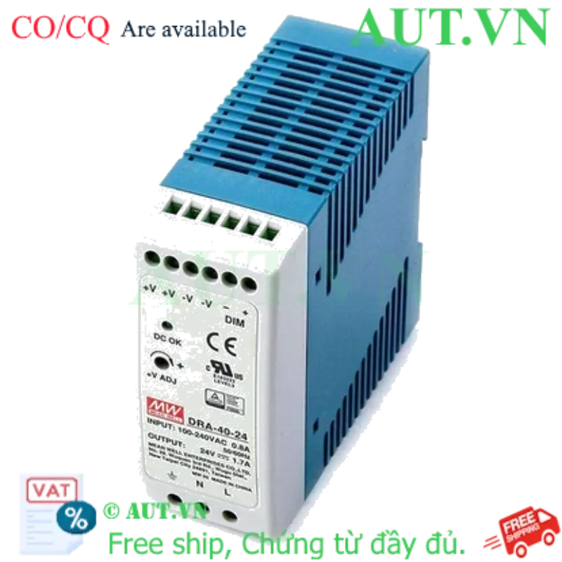 Ảnh của Bộ nguồn Meanwell DRA-40-24 (40W 24V 1.7A)