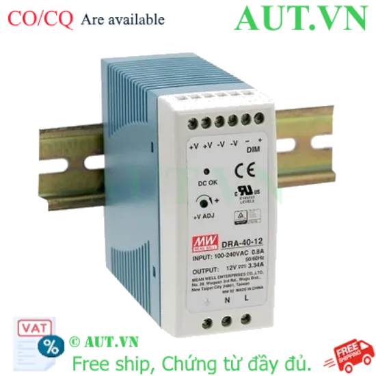 Ảnh của Bộ nguồn Meanwell DRA-40-12 (40W 12V 3.34A)