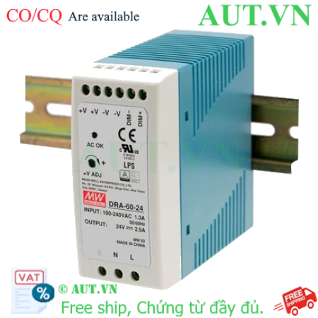 Ảnh của Bộ nguồn Meanwell DRA-60-24 (60W 24V 2.5A)