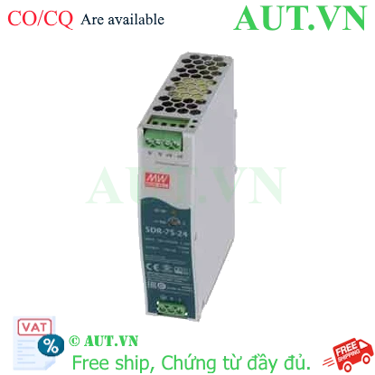 Ảnh của SDR-75-24 | Bộ nguồn lắp thanh ray Mean Well, 76.8W, 3.2A