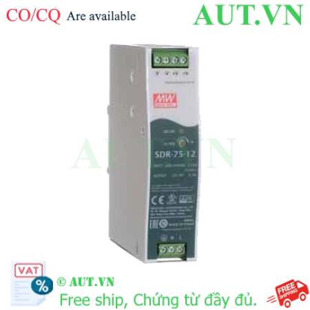 Ảnh của Bộ Nguồn Mean Well SDR-75-12 12V 6.3A 75.6W Gắn Thanh Ray DIN Chính Hãng