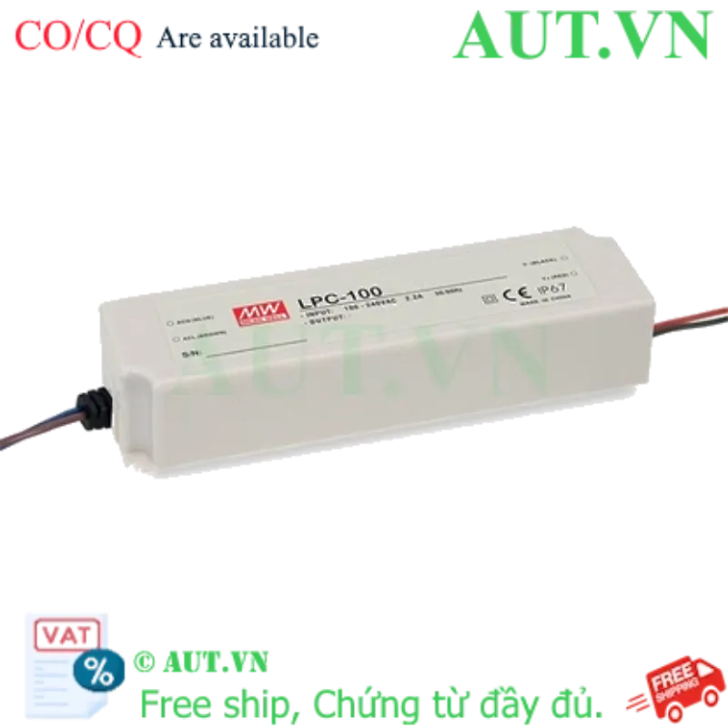 Ảnh của Bộ nguồn LED Meanwell LPC-100-350 (143-286V 100W 350mA)