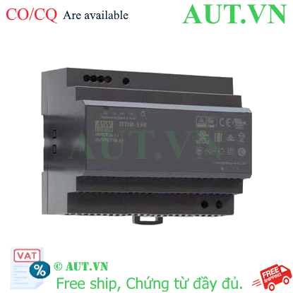 Ảnh của Bộ nguồn gắn ray dạng bậc 150W mỏng 105mm MEAN WELL HDR-150-24 