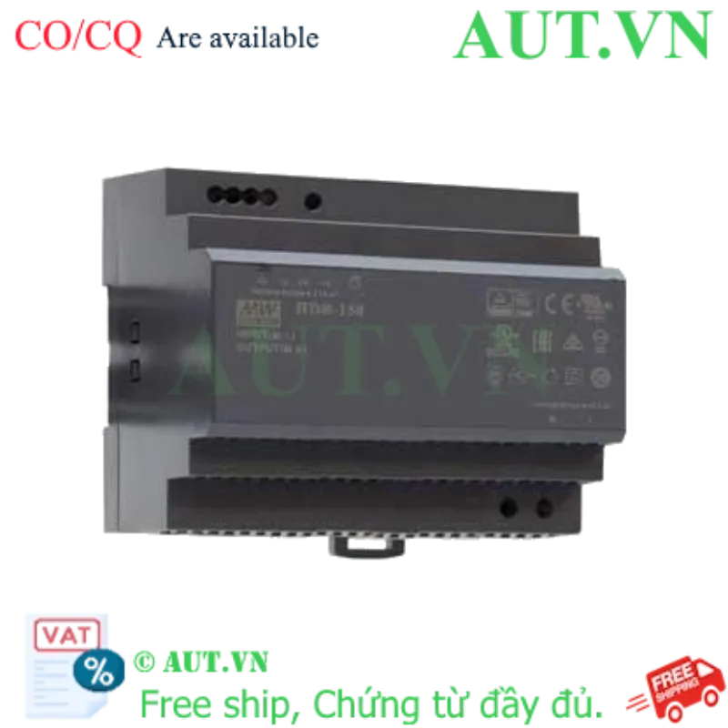 Ảnh của Bộ nguồn gắn ray dạng bậc 150W mỏng 105mm MEAN WELL HDR-150-24 