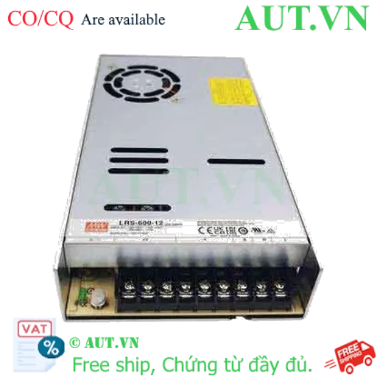 Ảnh của Bộ nguồn xung MEAN WELL LRS-600-12 | 12V 50A 600W | Hiệu suất 90%, Tản nhiệt thông minh, Chính hãng