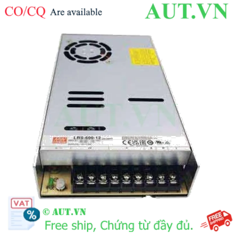 Ảnh của Bộ Nguồn Xung Mean Well LRS-600-12 | 12V 50A 600W | Hiệu Suất Cao, Tản Nhiệt Thông Minh, Chính Hãng AUT VN