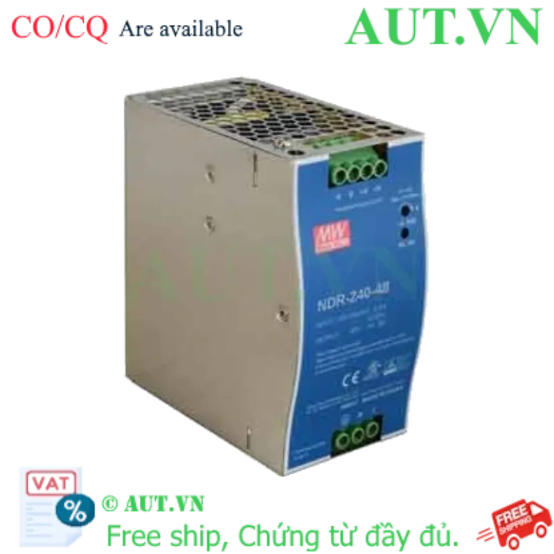 Ảnh của Bộ Nguồn Mean Well NDR-240-48 (48V-5A-240W) | Lắp Thanh Ray DIN, Hiệu Suất 90% - AUT VN