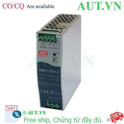 Ảnh của SDR-120-12 | Bộ chuyển đổi nguồn Mean Well có vỏ, 120W
