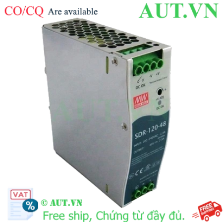 Ảnh của Bộ Nguồn Mean Well SDR-120-48 | 48VDC - 2.5A - 120W | Thiết Kế Slim Lắp Thanh Ray DIN Rail