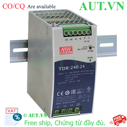 Ảnh của Bộ chuyển đổi nguồn công nghiệp 3 pha 240W MEAN WELL TDR-240-24 