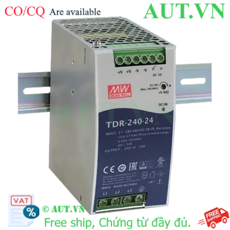 Ảnh của Bộ chuyển đổi nguồn công nghiệp 3 pha 240W MEAN WELL TDR-240-24 
