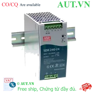 Ảnh của Bộ Nguồn Mean Well SDR-240-24 (24V-10A-240W) | DIN Rail, Hiệu Suất 94%, Chính Hãng AUT VN