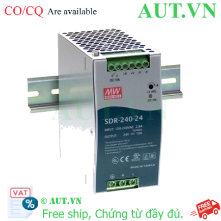 Ảnh của Bộ Nguồn MEAN WELL SDR-240-24 (24V-10A-240W) | DIN Rail, Hiệu Suất 94%
