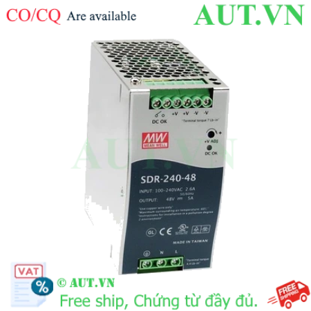 Ảnh của Bộ Nguồn MEAN WELL SDR-240-48 | 48V 5A 240W | Lắp Thanh Ray DIN, Hiệu Suất 94%