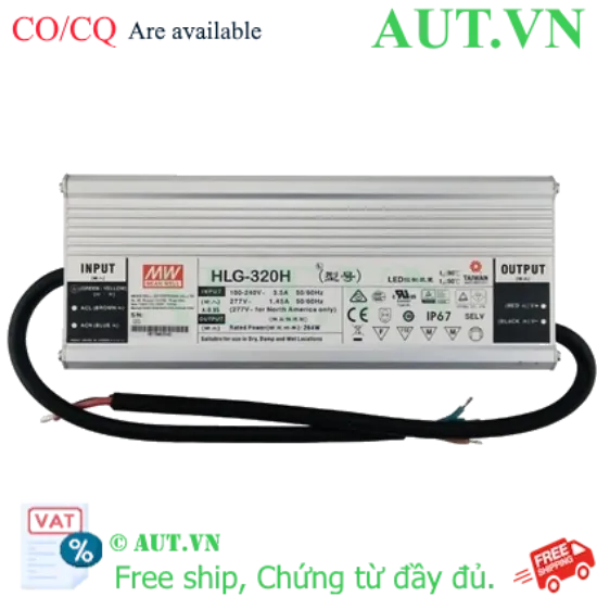 Ảnh của Nguồn đèn LED 320W cấp dòng và áp ổn định MEAN WELL HLG-320H-15A 