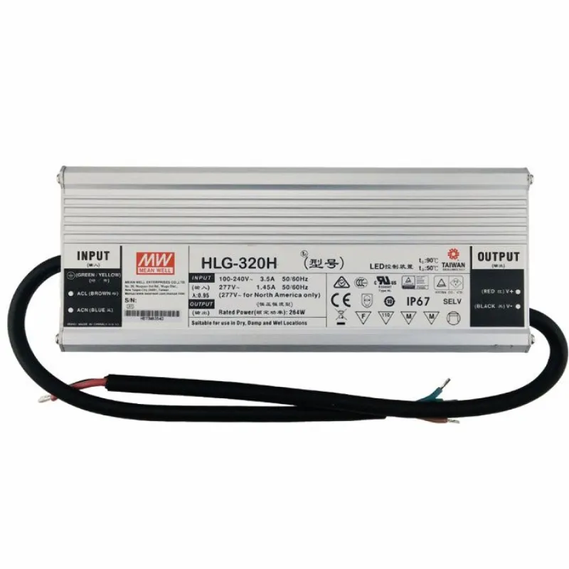 Ảnh của Bộ nguồn LED Meanwell HLG-320H-C2100AB (320W 152V 2100mA)
