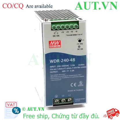 Ảnh của Bộ nguồn Meanwell WDR-240-48 (48V 240W 5A)
